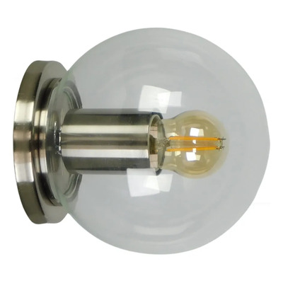 Lampara Aplique Pared Techo Globo Tte 15cm Apto Led Acero Acero - Globo Tte