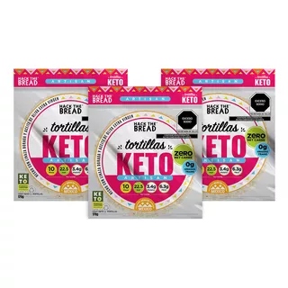 Tortillas Keto Zero Carbs, 22.5 Calorías, Hackthebread 3pack