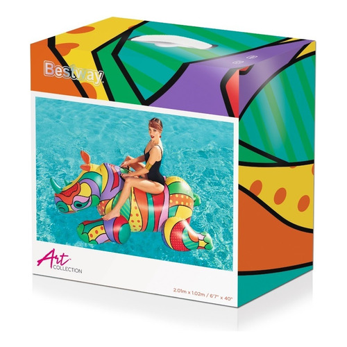 Flotador Rinoceronte 201cm Multicolor Inflable Bestway 41116