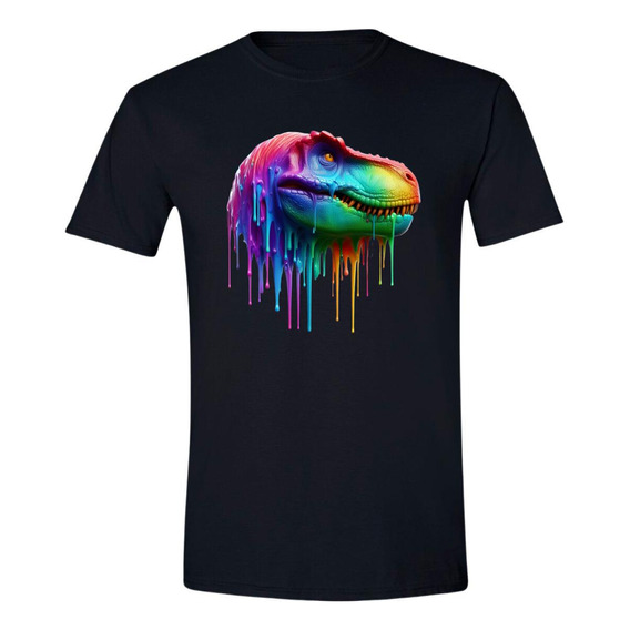 Playera Hombre Dinosaurio Psicodélico 000119n