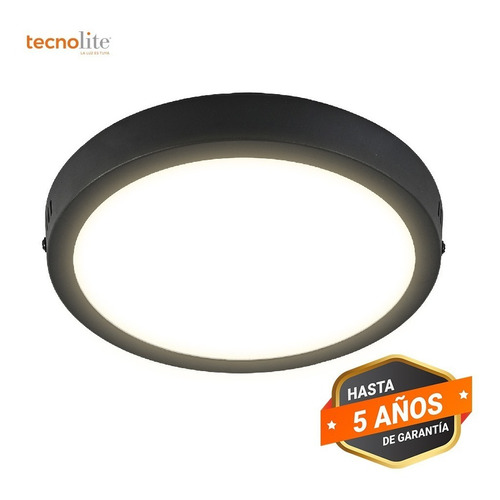 Lámpara Ankaa Iii Sobreponer, 18 W Luz Cálida Tecnolite 18ptlledr30mvn Color Negro