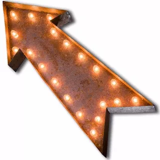 Lámpara Flecha Cartel Corpóreo Figuras Logo Chapa C/luz 30cm