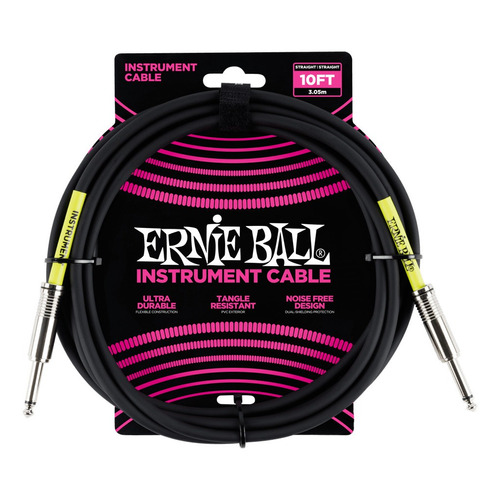 Ernie Ball Cable Para Instrumento P06048 3 Mts Negro