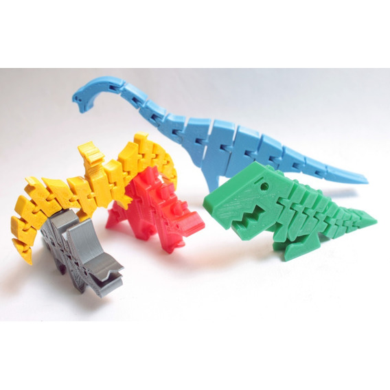 Juguete Flexidinos3d Dinosaurios Kit X5 Unidades