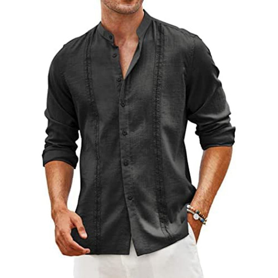 Camisa Playa De Guayabera Cubana Para Hombre Casual