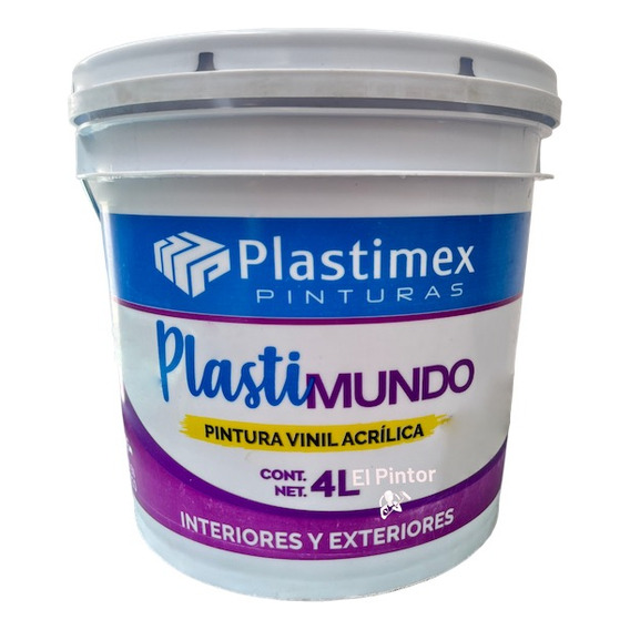 Pintura Vinílica Acrílica Plastimex 4 Litros Varios Colores