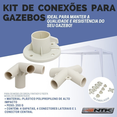 Kit Conexão Para Gazebo Tenda Kit Universal 9 Peças Nautika