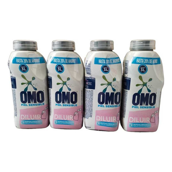 Pack X 4 Omo Deterglíquido Hipoalergénico Para Diluir 500ml