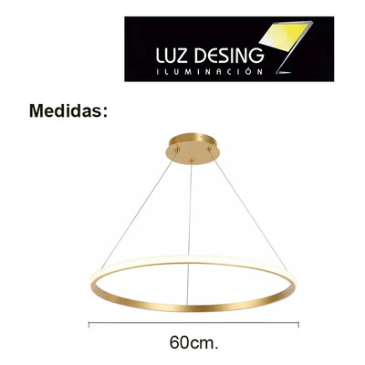 Lampara Colgante Aro Led Cct Diseño Dorado Ldf41038-d Dorado