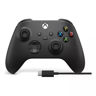 Controle Sem Fio Xbox One E Cabo Usb Preto