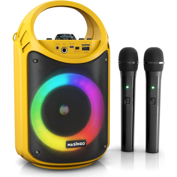 Bocina Karaoke Bluetooth Y 2 Microfonos Inalambricos Masingo