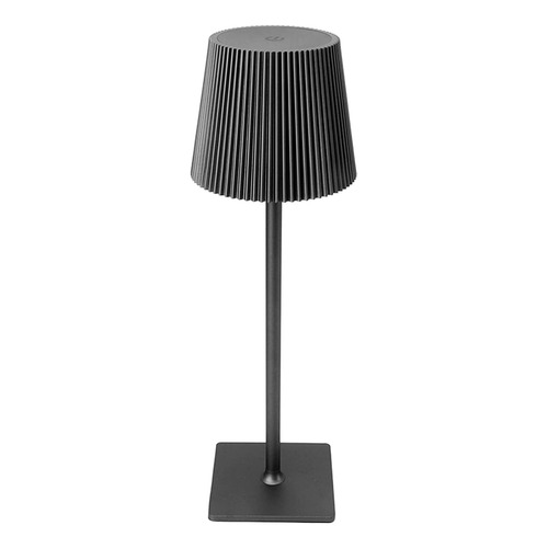 Lámpara De Escritorio De Mesa Luz Led Táctil Diseño Elegante Estructura Negro Pantalla Blanco
