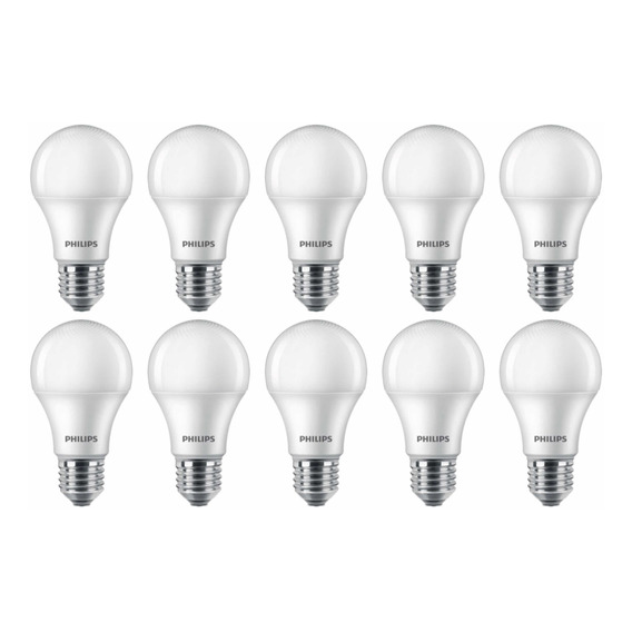 Pack 10 Ampolletas Philips Led Ecohome 12w E27 Calida O Fria