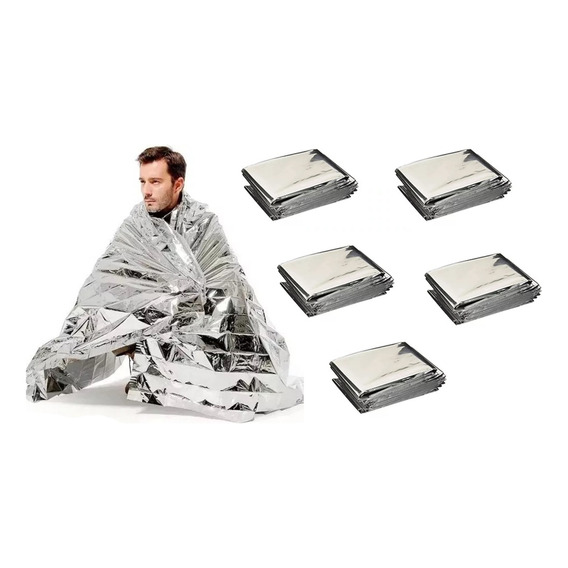 Pack 5  Manta Térmica De Emergencia  Camping 160*210