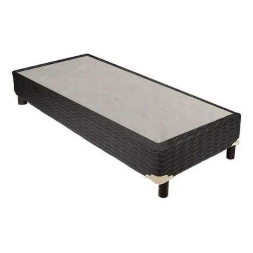 Base Para Sommier Box Piero Ii 1 Plaza 190x80x20 Color Negro Y Blanco