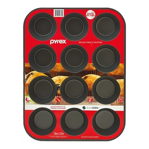 Molde Muffin Pyrex 12 Cavidades - Teflon Antiadherente Cupcakes