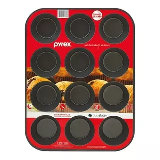 Molde Muffin Pyrex 12 Cavidades - Teflon Antiadherente Cupcakes