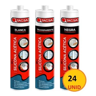 Silicona Universal Acetica Transparente 280 Ml Tacsa Pack 24
