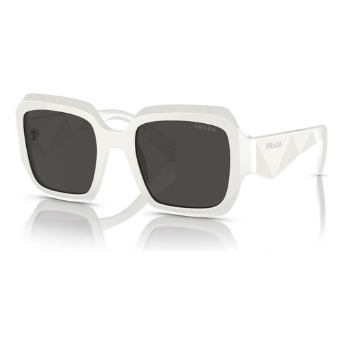 Gafas de sol Prada PR28zs 17k08z 53, color blanco, color de marco blanco, color de varilla blanca, color de lente blanca, color negro