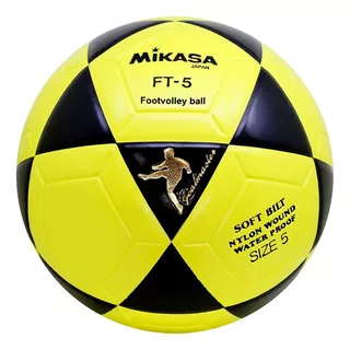 Bola Oficial De Futevôlei Mikasa Ft-5 Amarela E Preta