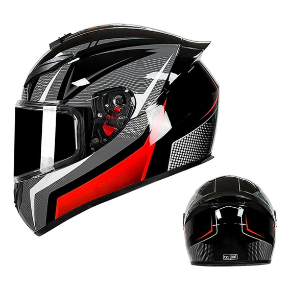 Casco para moto rebatible Banna BT-helmet-bk  negro brillante  solid talla XL 