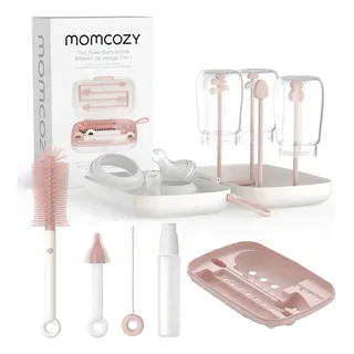 Momcozy Juego De Cepillos Para Limpiar Mamaderas 7 En 1 Color Rosa Claro