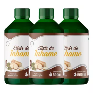 Kit 3 Elixir De Inhame Extrato Líquido 500ml - Linha Premium