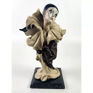Escultura Italiana Giuseppe Armani Resina Pierrot