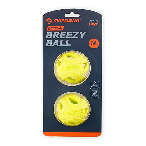 Pelota Skipdawg Para Perros Breezy Ball X2 Color Amarillo