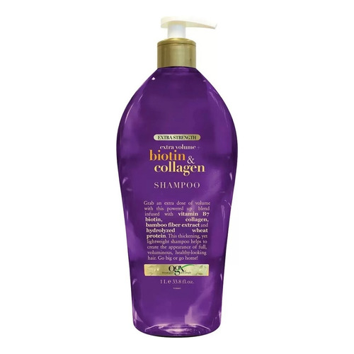 Shampoo Organix Ogx Boitina Y Colageno 1 Litro Extra Volumen