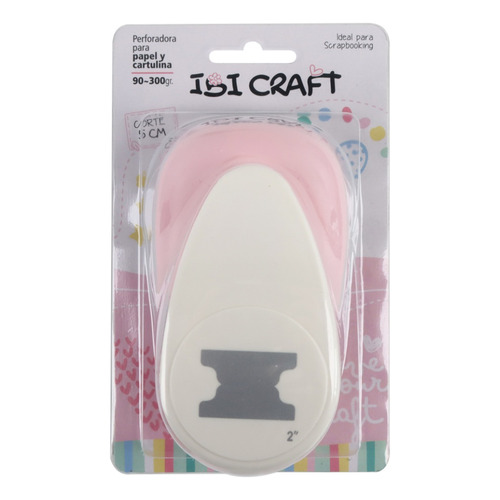 Sacabocado Perforadora Troquel Tabulador 5cm Ibi Craft Cuota Color Rosa Y Blanco