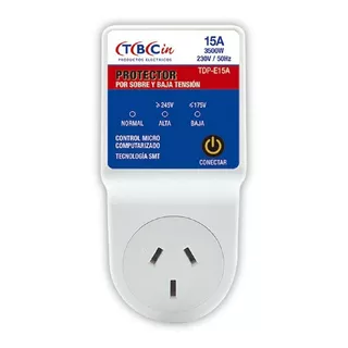 Protector De Tension Alta Baja Tbcin Tdp-e15a 3500w Blanco