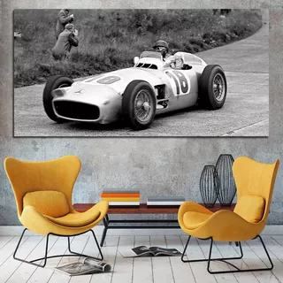 Cuadro Mural Autos Juan Manuel Fangio (120 X 60 Cm)