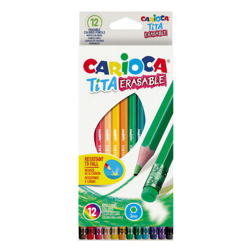 Lápices Carioca Hexagonal Borrable (12 Colores)