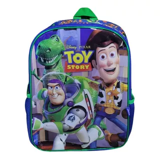 Mochila Escolar De Costas Toy Story Buzz Woody Rex - Luxcel Cor Verde