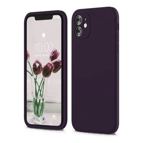 Carcasa Full Silicona Cubre Cámaras Para iPhone 11 (2 Cámaras) - Color Púrpura