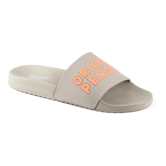 Sandalia Original Penguin Slides Para Mujer Color Gris Claro