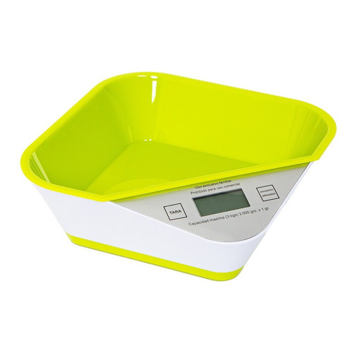 Balanza Digital De Cocina Con Contenedor Verde 3kg Con Pilas Capacidad máxima 3 kg