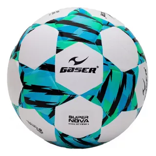 Balón Futbol Modelo Super Nova Laminado Mate Gaser... Color Azul Con Verde