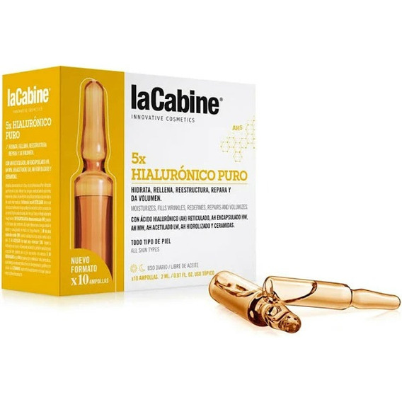 Ampolletas Faciales Lacabine 5x Hialurónico 10 Pz De 2 Ml