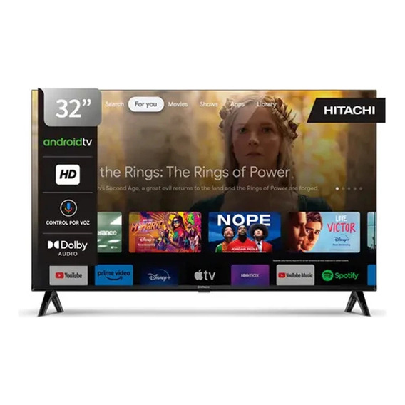 Smart TV portátil Hitachi Smart TV CDH-LE32SMART23 LED Android TV HD 32" 220V