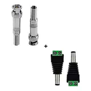 Kit 100 Conector Bnc Mola + 100 P4 Macho Com Borne - Prime