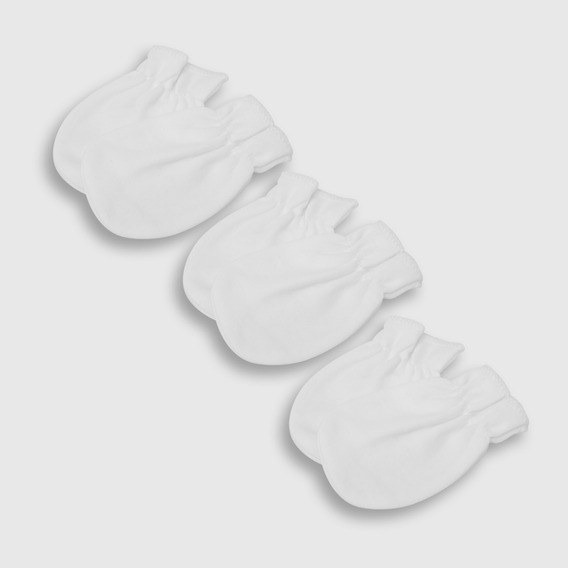 Miton De Bebes De Algodón 3 Pack Blanco/white (talla Única)