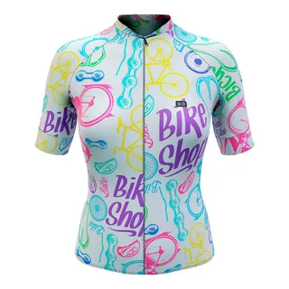 Camisa De Ciclismo Marcio May Funny Colored Bicycles Fem