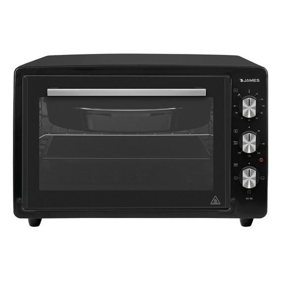 Horno Eléctrico James Hj-34 Negro 3 Funciones 1300w 34l Nnet