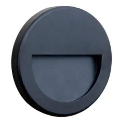 Aplique Circular Led Exterior Floe M Negro 11cm Cie 