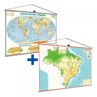 Mapa Do Brasil Mundi Físico Regional Banner Poster Geográfico Escolar