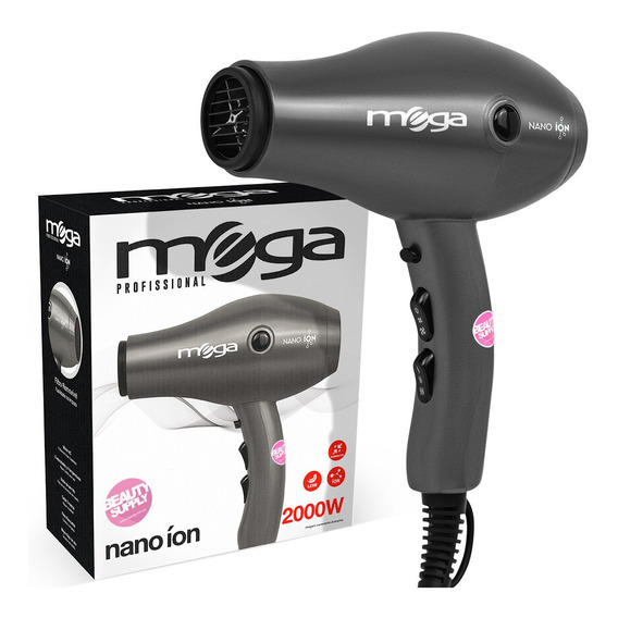 Secador Pelo Profesional Mega Nano Ion 2000w Compacto