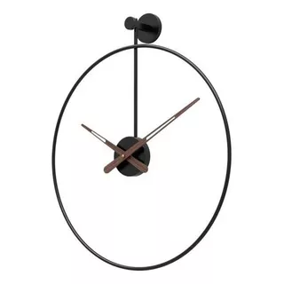 Relógio De Parede 3d Preto Metal Design Europeu 60cm Cor Do Fundo Vazado