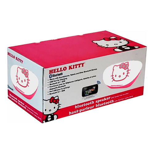 Parlante Hello Kitty Bluetooth Portátil Micrófono Diginet Color Blanco / Rosado